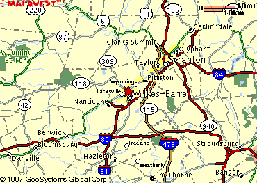 Wilkes-Barre map