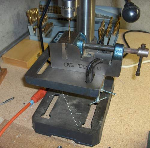 Aligning drill and drill and vice