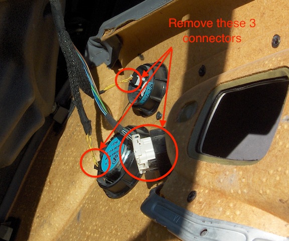Disconnecting BMW door cables