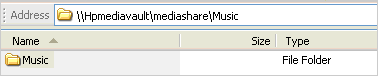 Create Shared Folder called music